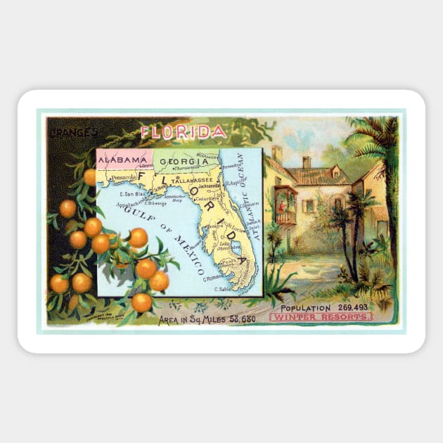 1889 The State of Florida Sticker by historicimage